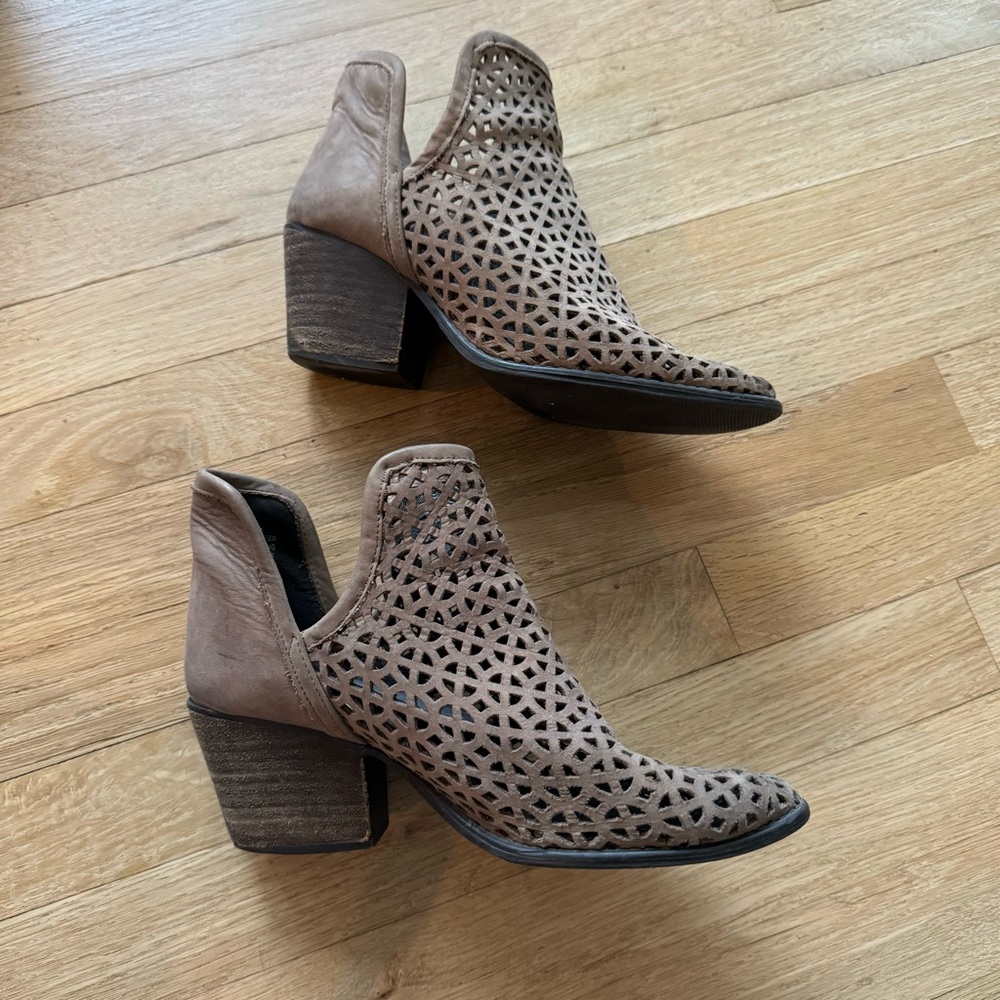 Cute leather cut out booties
